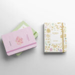 Top View of 3 Stacked Notebooks Mockup
