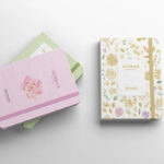 Top View of 3 Stacked Notebooks Mockup