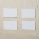 Top View of 4 Business Cards Mockup
