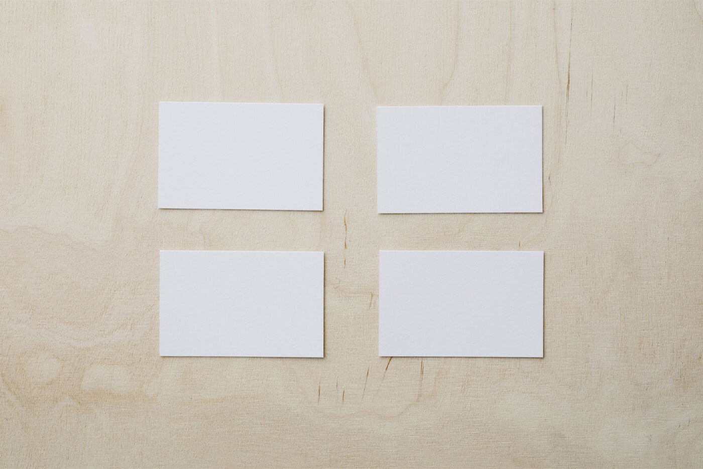 Top View of 4 Business Cards Mockup FREE PSD