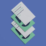 Top View of 4 Notebooks Mockup