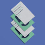 Top View of 4 Notebooks Mockup