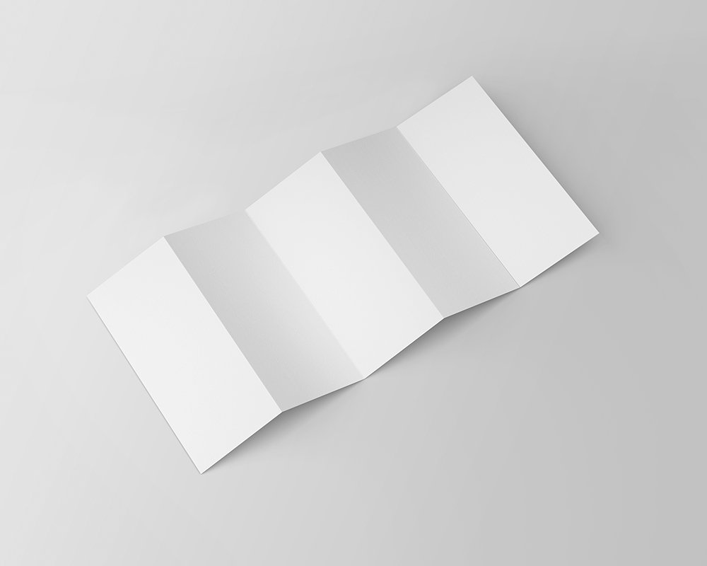 Top View of a 5 Fold DL Leaflet Mockup