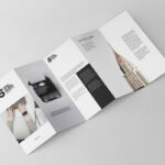 Top View of a 5 Fold DL Leaflet Mockup