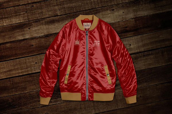 Top View of a Bomber Jacket Lying on the Floor Mockup