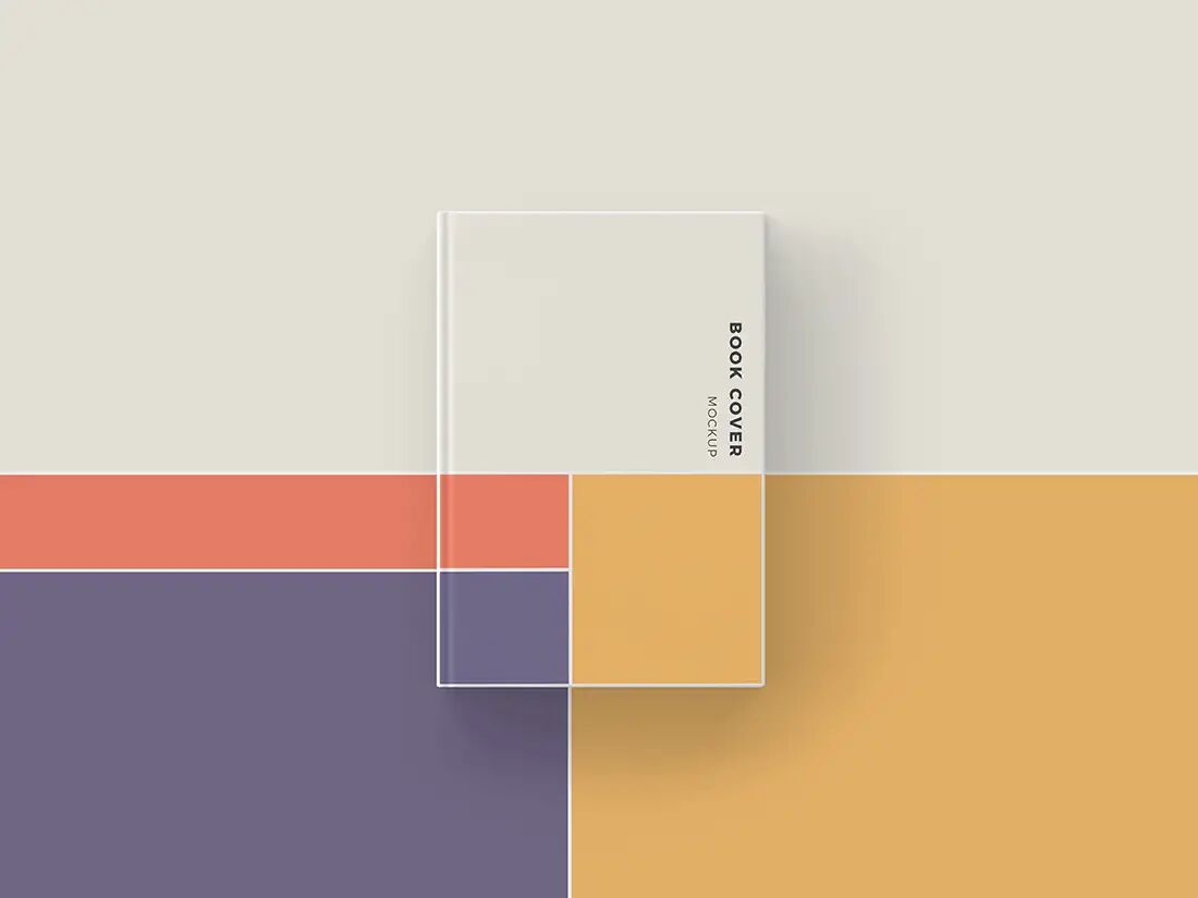 Top View of a Book Cover Mockup FREE PSD