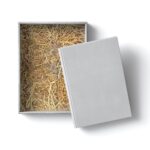 Top View of a Box with Hay and Book Mockup