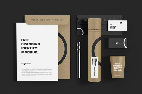 Top View of a Branding Identity Mockup