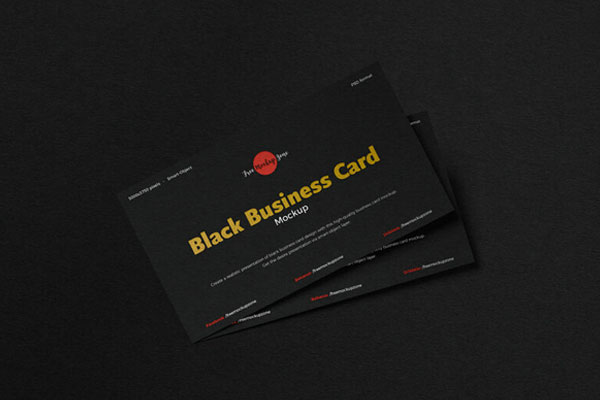Top View of Stack of Business Card Mockup