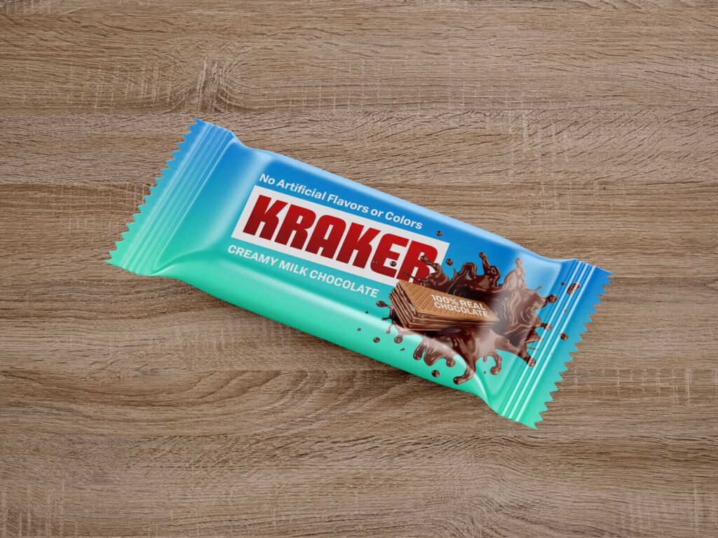 Top View of a Candy/Chocolate Bar Packaging Mockup