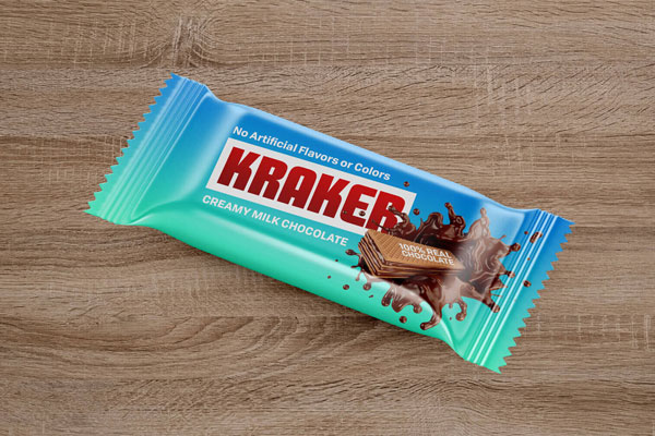 Top View of a Candy/Chocolate Bar Packaging Mockup