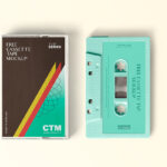 Top View of a Cassette Tape and Cover Mockup