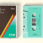 Top View of a Cassette Tape and Cover Mockup