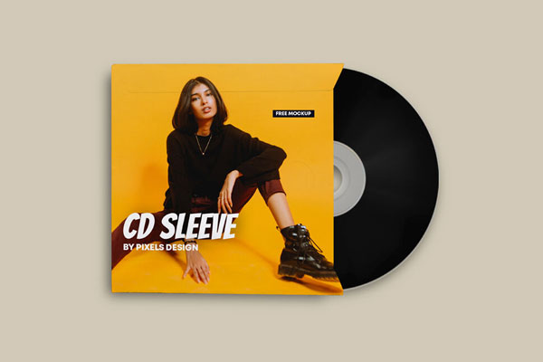 Top View of a CD/DVD Sleeve Mockup