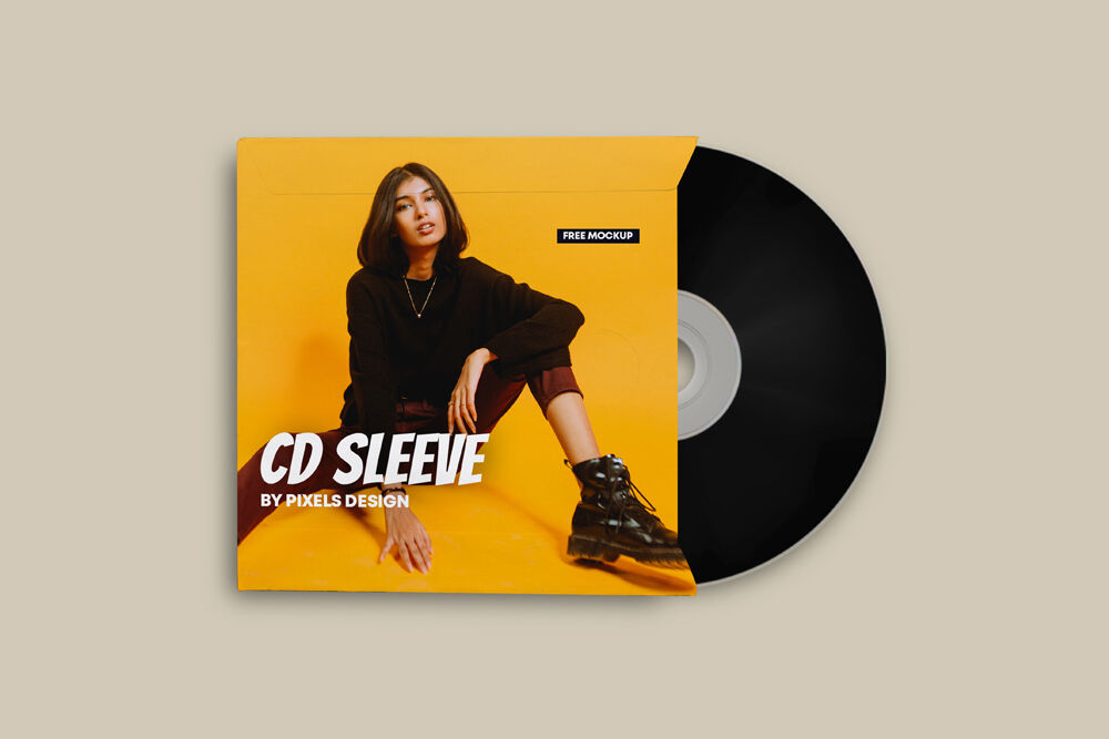 Top View of a CD/DVD Sleeve Mockup