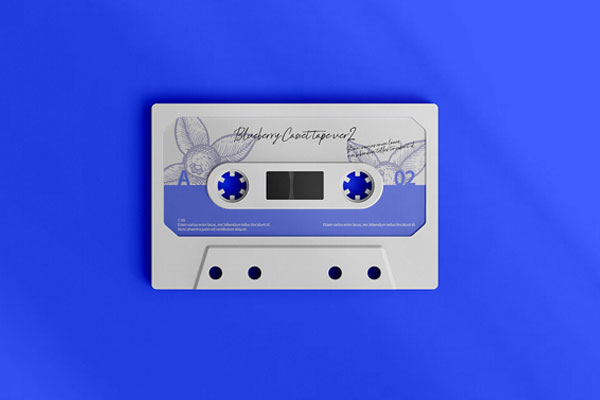 Top View of a Classic Cassette Tape Mockup