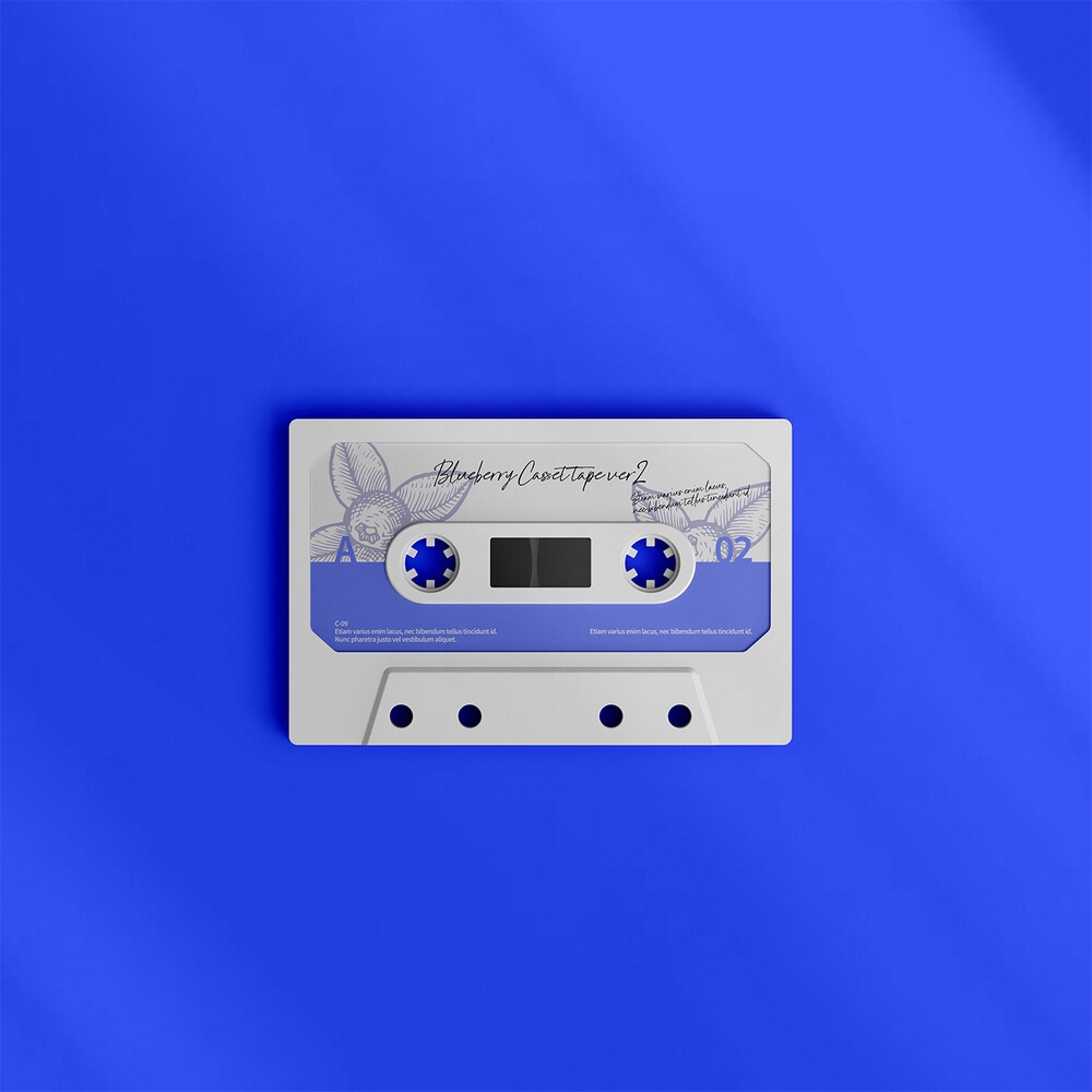 Top View of a Classic Cassette Tape Mockup