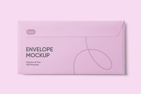 Top View of a Classic Rectangular Envelope Mockup