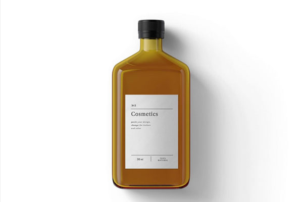 Top View of a Clear Cosmetics Bottle Mockup