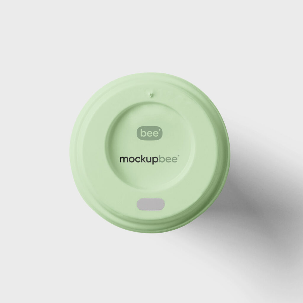 Top View of a Coffee Cup Lid Cover Mockup