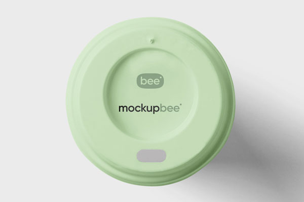 Top View of a Coffee Cup Lid Cover Mockup