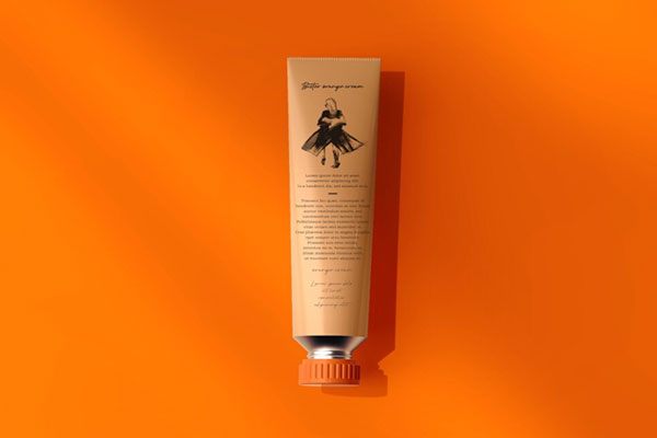 Top View of a Cosmetic Cream Tube Mockup