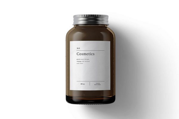 Top View of a Cosmetics Glass Bottle Mockup