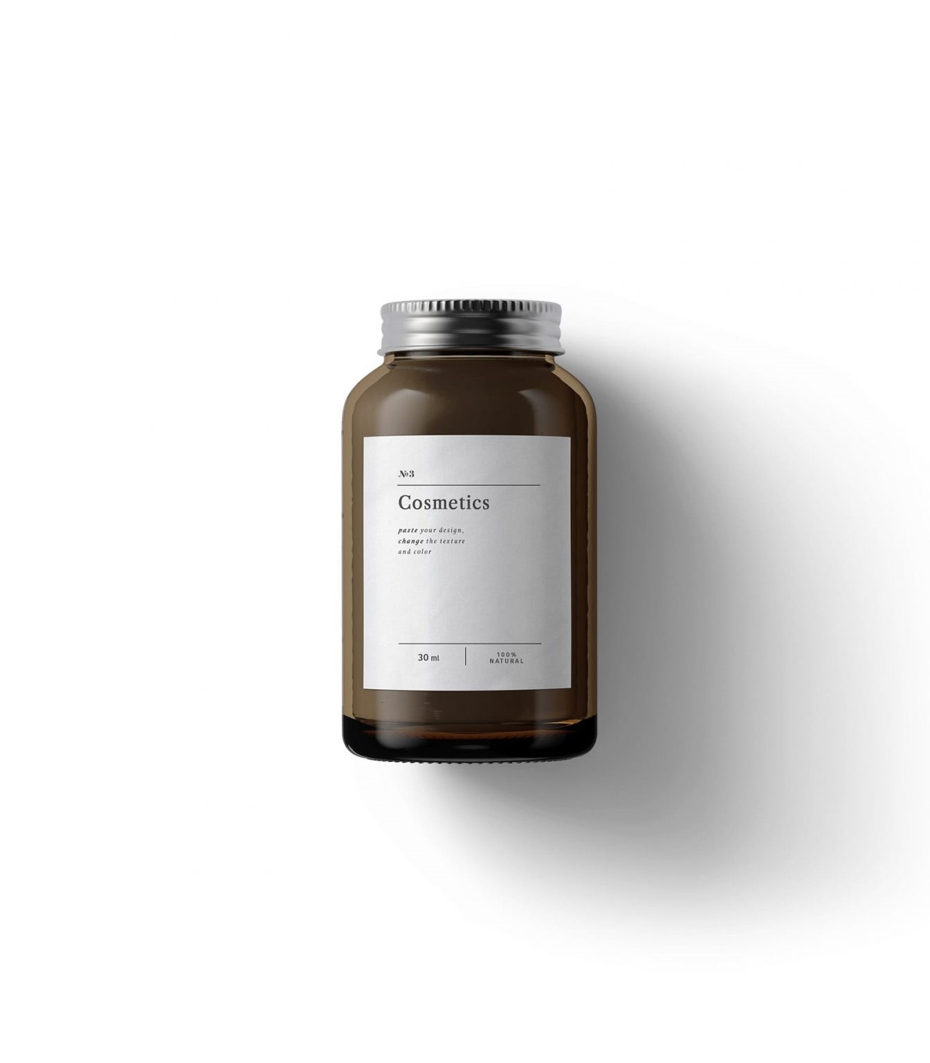 Top View of a Cosmetics Glass Bottle Mockup FREE PSD