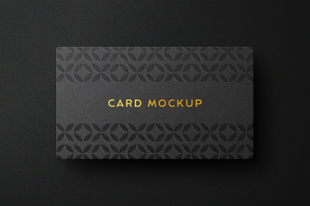 Top View of a Deluxe Business Card Logo Mockup