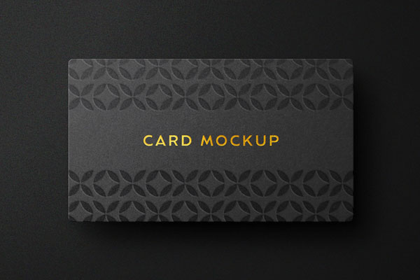 Top View of a Deluxe Business Card Logo Mockup