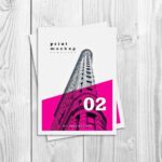 Top View of a Flyer/Poster on a Wooden Table Mockup