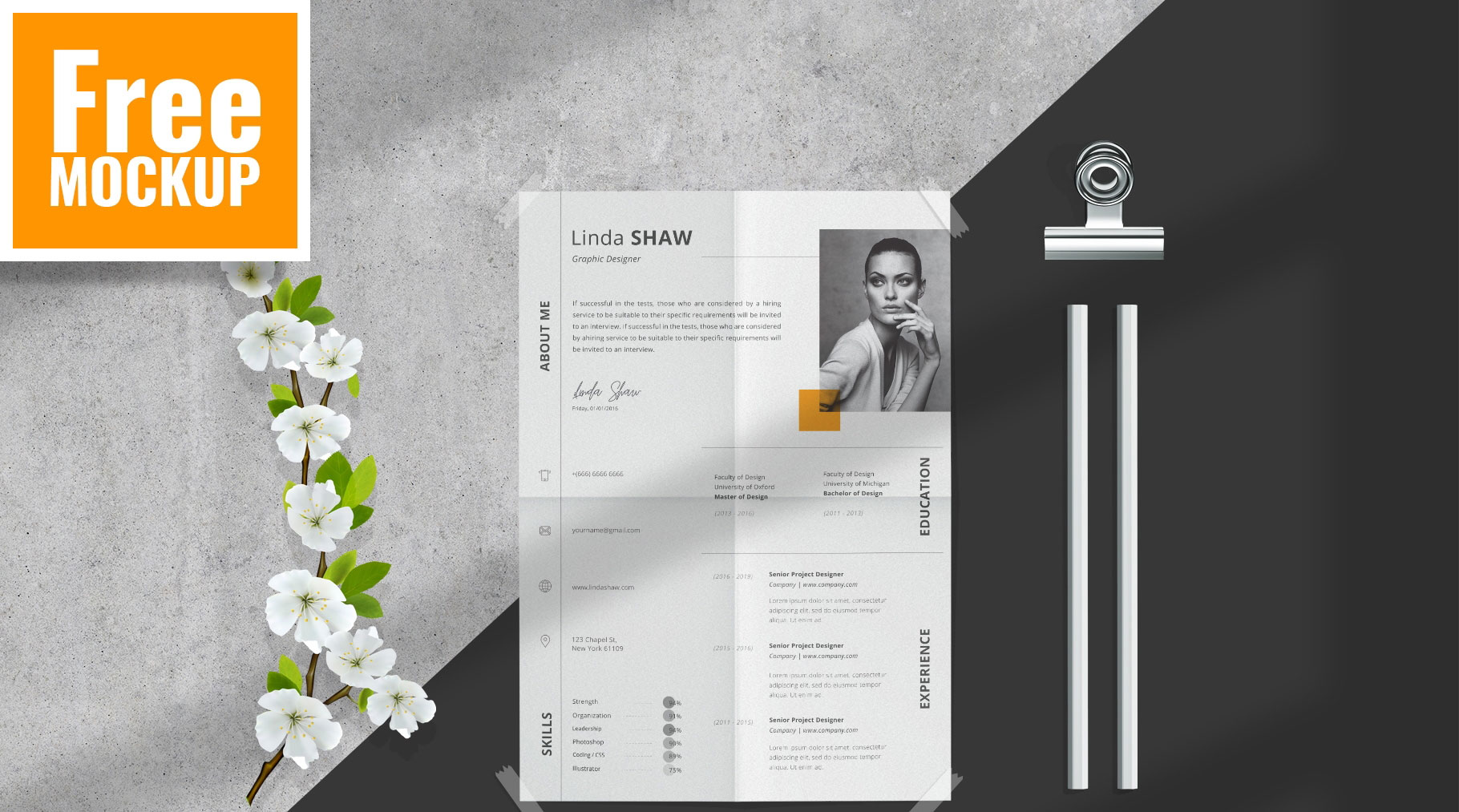 Top View of a Folded A4 Paper Mockup FREE PSD