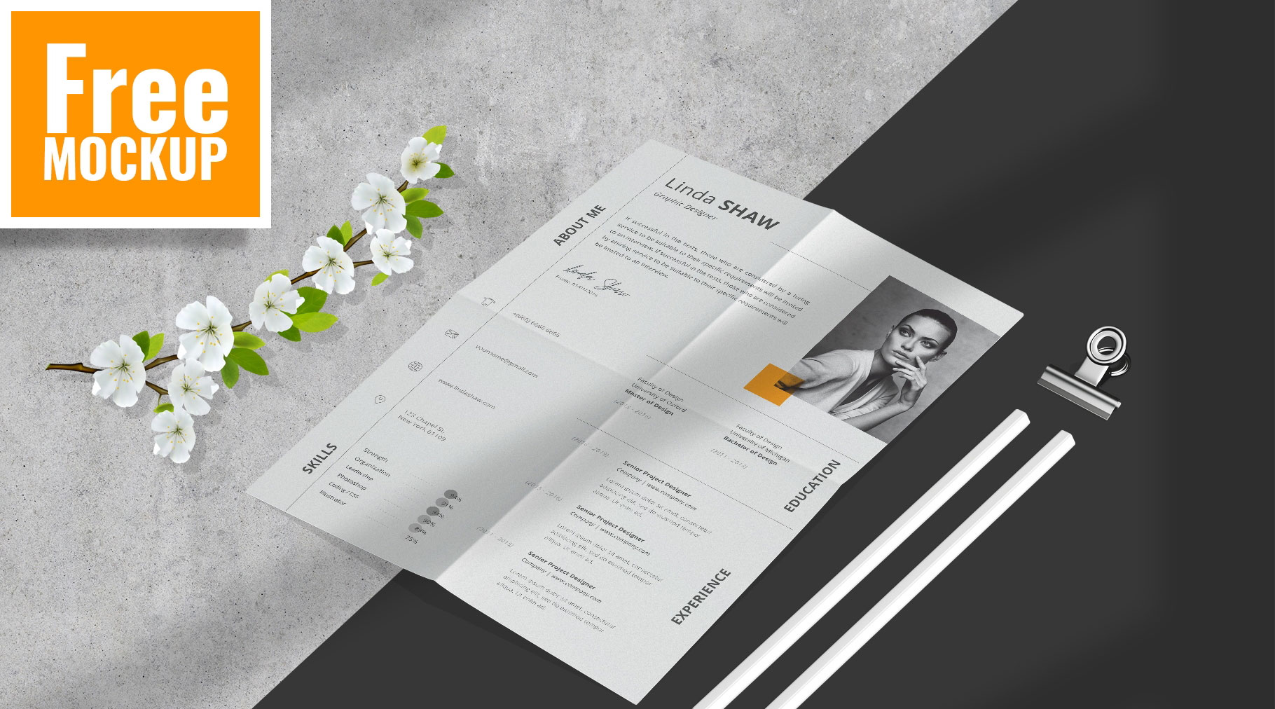 Top View of a Folded A4 Paper Mockup FREE PSD