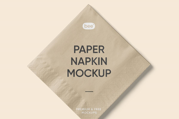 Top View of a Folded Paper Napkin Mockup