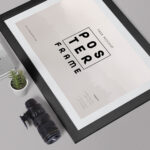 Top View of a Framed Poster Mockup