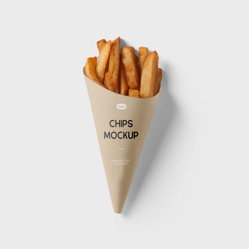 Top View of a Fries/Chips Wrapper Mockup