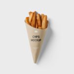 Top View of a Fries/Chips Wrapper Mockup