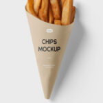 Top View of a Fries/Chips Wrapper Mockup