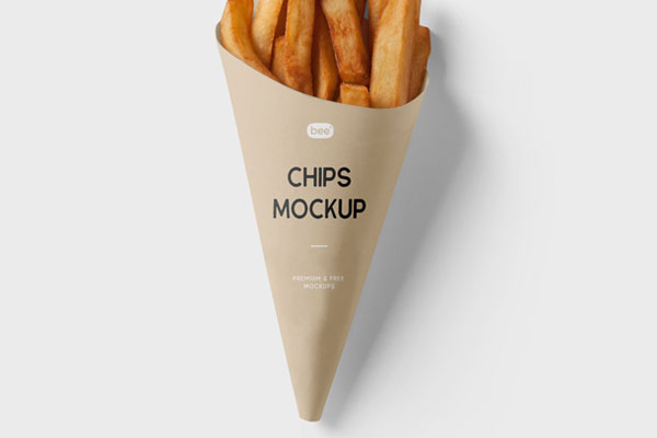 Top View of a Fries/Chips Wrapper Mockup