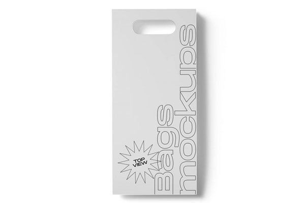 Top View of a Gift Paper Bag Mockup