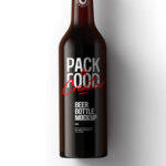 Top View of a Glass Beer Bottle Mockup