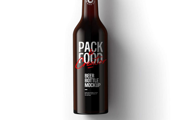Top View of a Glass Beer Bottle Mockup