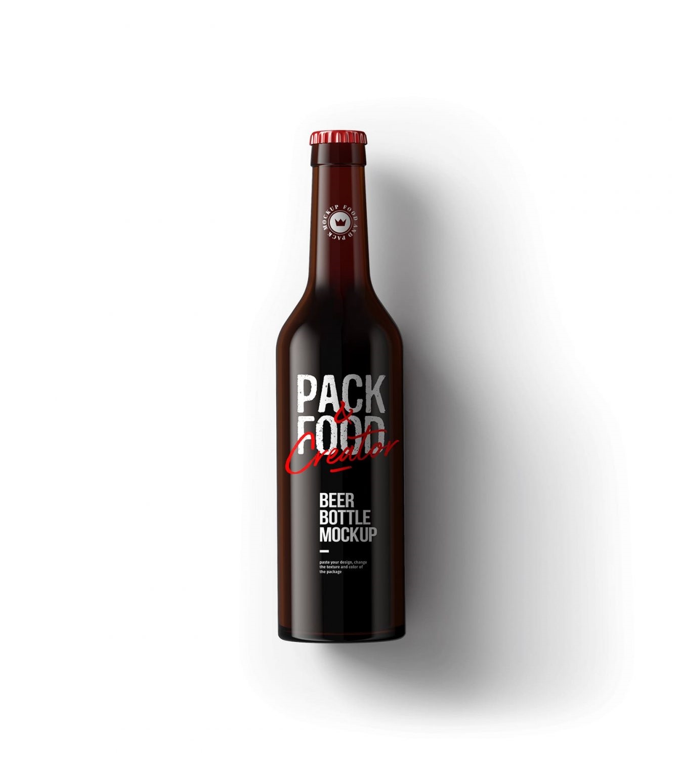 Top View of a Glass Beer Bottle Mockup FREE PSD