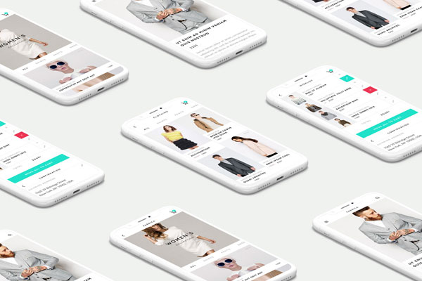 Top View of a Grid of iPhone X on Monochrome Surface Mockup