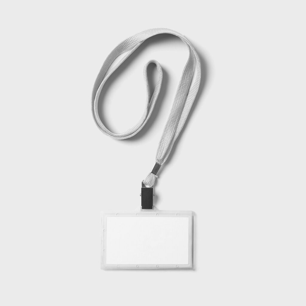 Top View of a Hanging ID Card Mockup