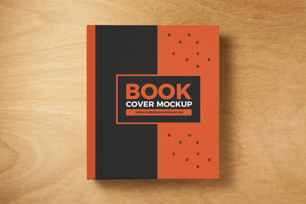Top View of a Hard Cover Book Mockup