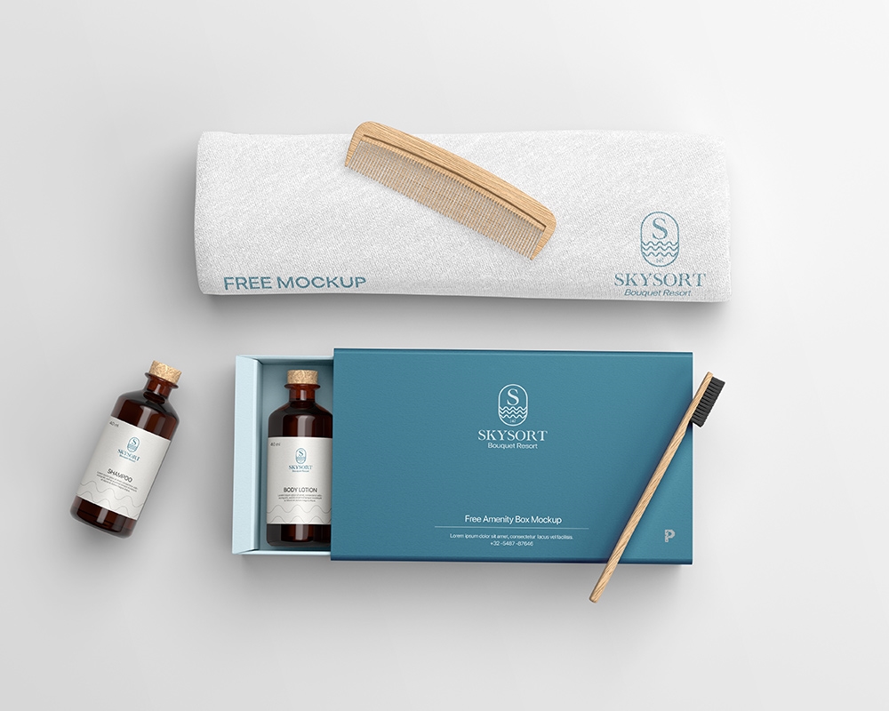 Top View of a Hotel Amenity Box Mockup