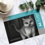 Top View of a Landscape A4 Flyer Mockup
