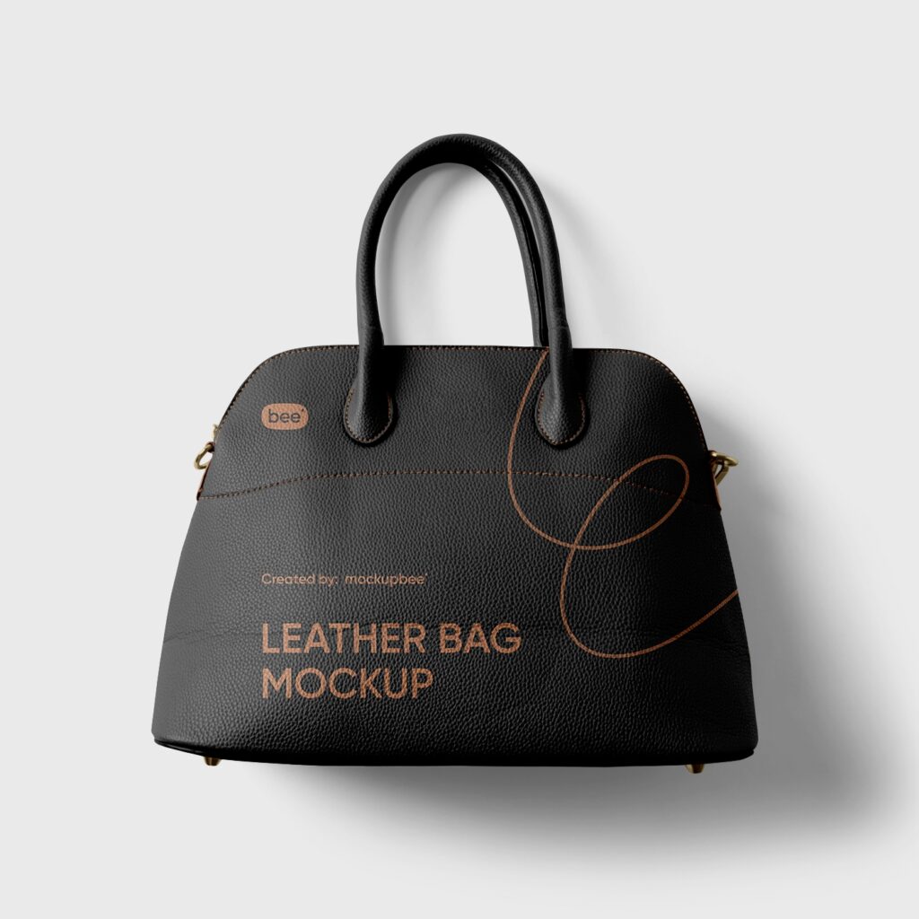 Top View of a Leather Bag Mockup