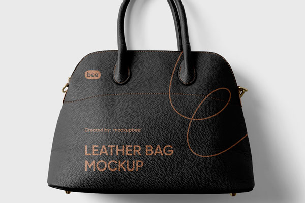 Top View of a Leather Bag Mockup